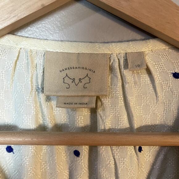 Anthropologie Libra Peasant Top by Vanessa Virginia, 10, Floral Embroidered EUC - Picture 9 of 14